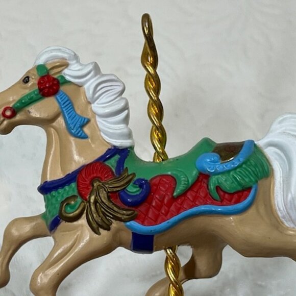 VTG1989 Hallmark Christmas Carousel Horse Ginger Number 4 Ornament/Table Decor - Picture 7 of 8